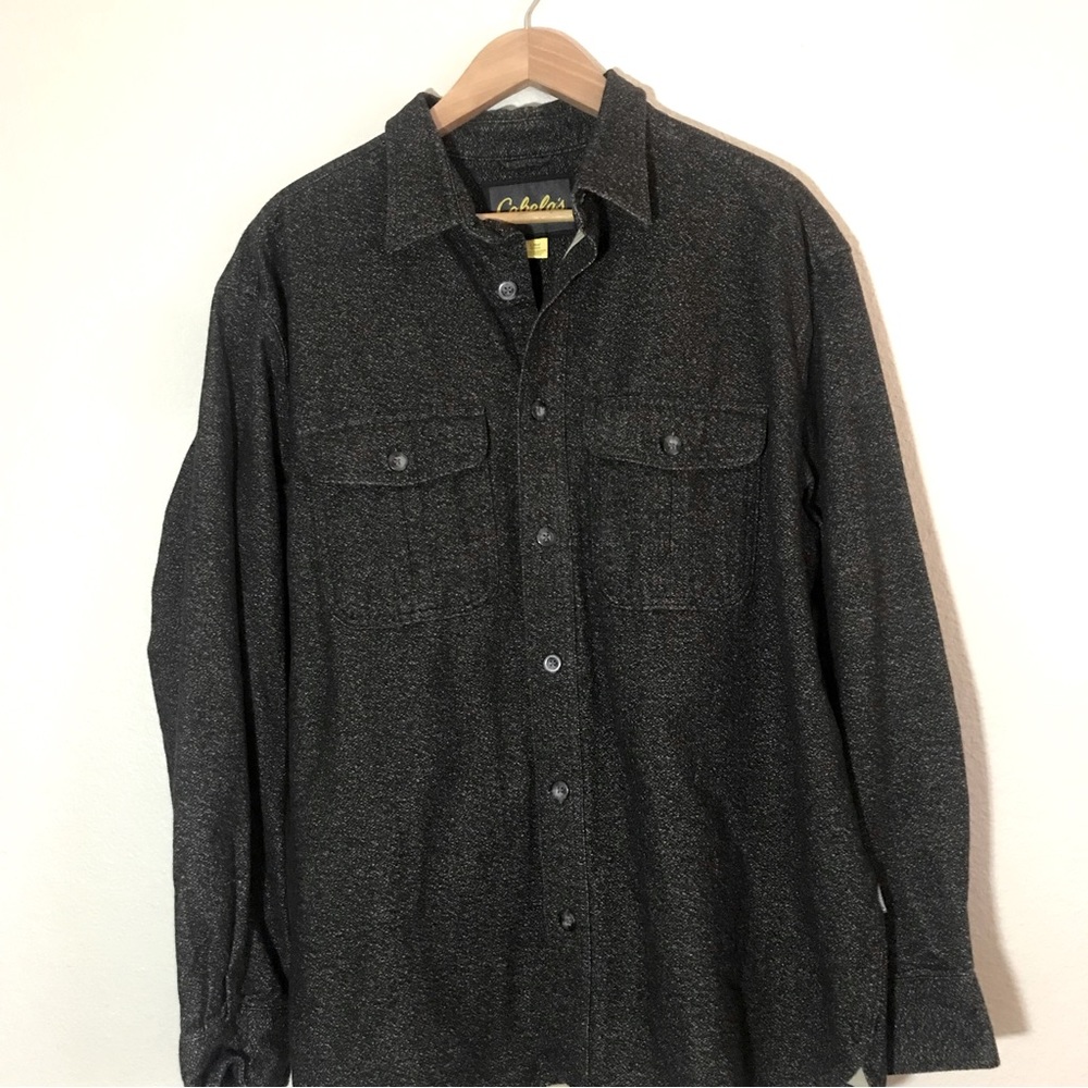 Cabalas Men's Long Sleeve Gray Shacket Shirt Jacket size Large